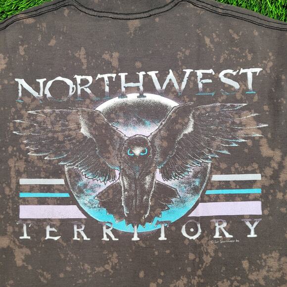 Vintage Northwest-Territory Shirt M/L 21x26 Bleach-Dyed USA - Picture 10 of 16